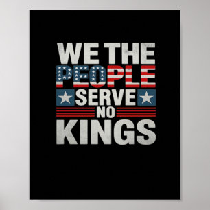No King Patriotic Freedom No Kings In America Retr Poster