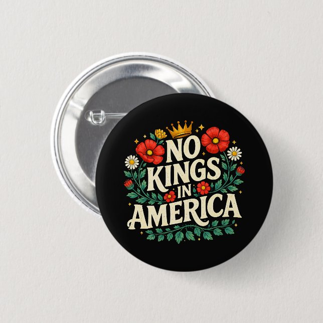 No Kings America 6 Cm Round Badge (Front & Back)