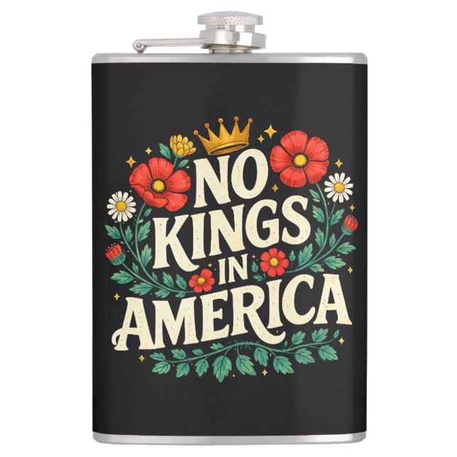 No Kings America Hip Flask (Front)