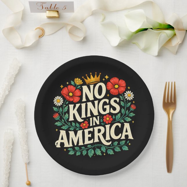 No Kings America Paper Plate (Wedding)