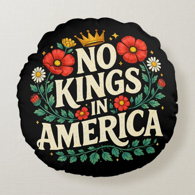 No Kings America Round Cushion (Front)