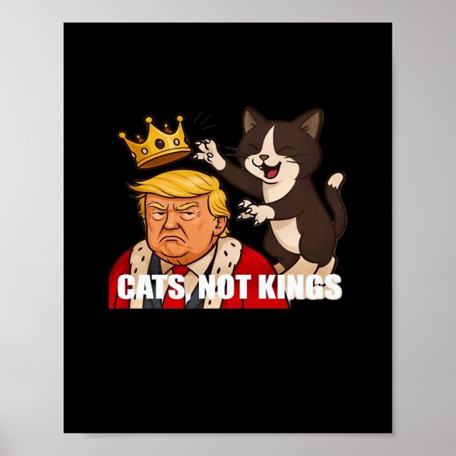 No Kings Anti Cats Classic Funny Design Poster (Front)