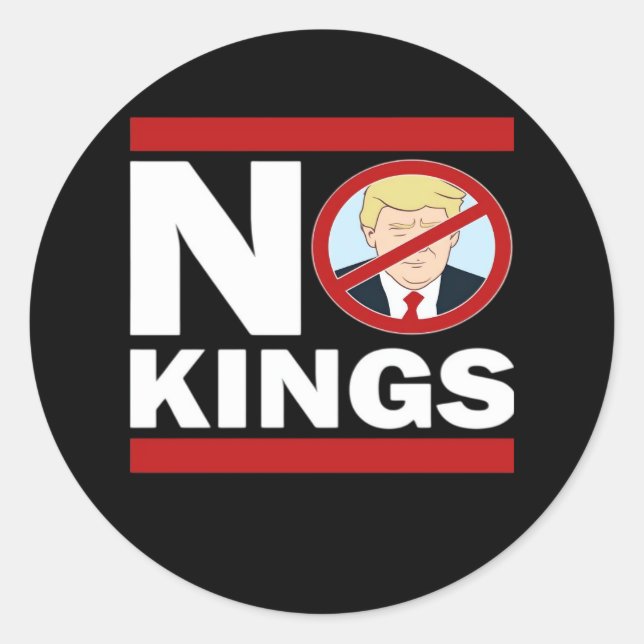 No Kings Anti Classic Minimal Clean Classic Round Sticker (Front)
