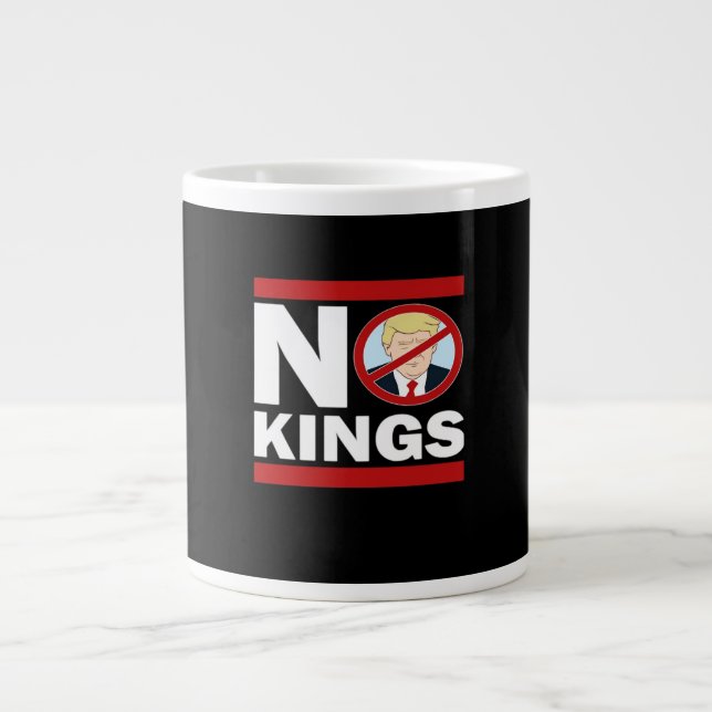 No Kings Anti Classic Minimal Clean Large Coffee Mug (Front)