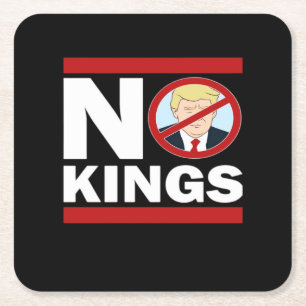 No Kings Anti Classic Minimal Clean Square Paper Coaster