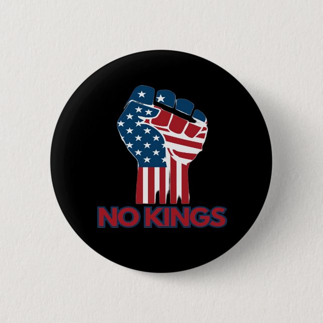 No Kings Anti Classic Retro Style 6 Cm Round Badge (Front)