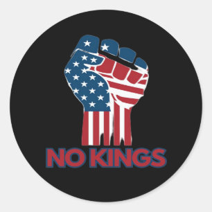 No Kings Anti Classic Retro Style Classic Round Sticker