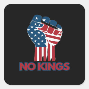 No Kings Anti Classic Retro Style Square Sticker