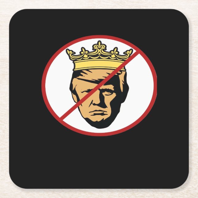 No Kings Anti Creative Classic Design Square Paper Coaster (Front)