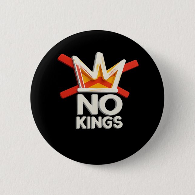 No Kings Anti Minimal Clean Design 6 Cm Round Badge (Front)