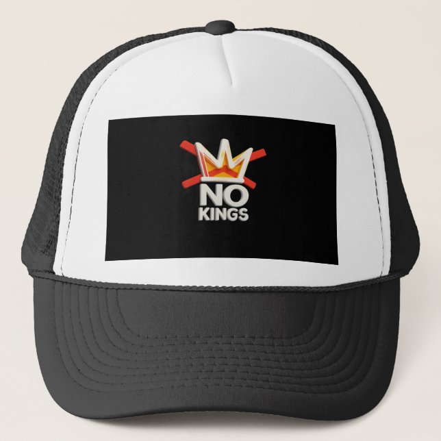 No Kings Anti Minimal Clean Design Trucker Hat (Front)
