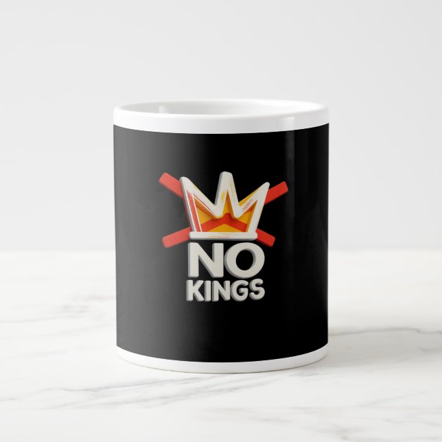 No Kings Anti Minimal Clean Large Coffee Mug (Front)