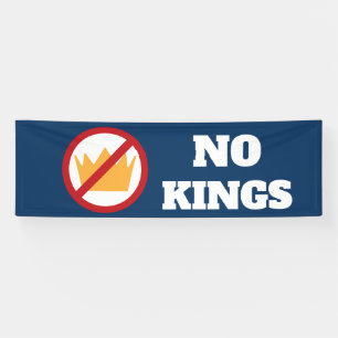 NO KINGS! Anti-Trump Dk Blue OD Banner
