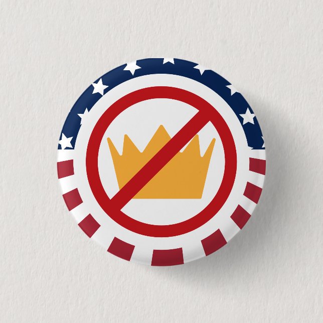 NO KINGS! Anti-Trump Flag Sign 3 Cm Round Badge (Front)