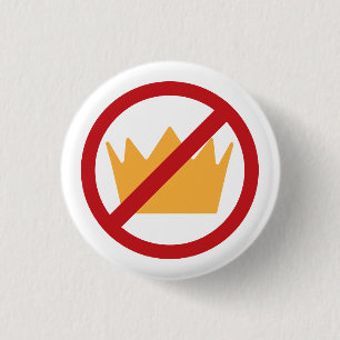 NO KINGS! Anti-Trump Pro-democracy 3 Cm Round Badge