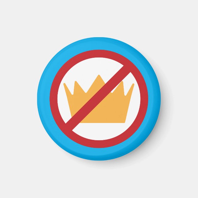 NO KINGS! Anti-Trump Pro-democracy Blue Magnet (Front)