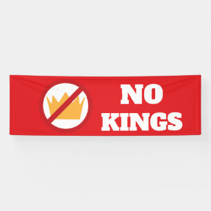 NO KINGS! Anti-Trump Red OD Banner