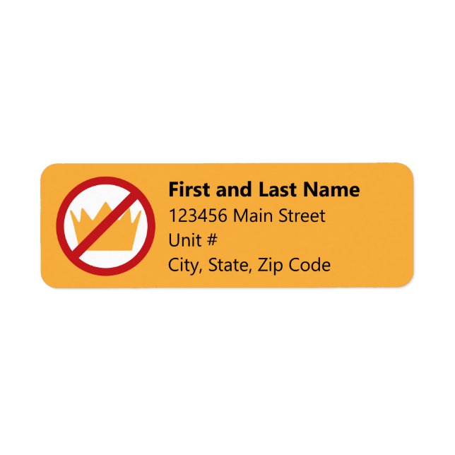 NO KINGS Anti-Trump | Return Address Label (Front)