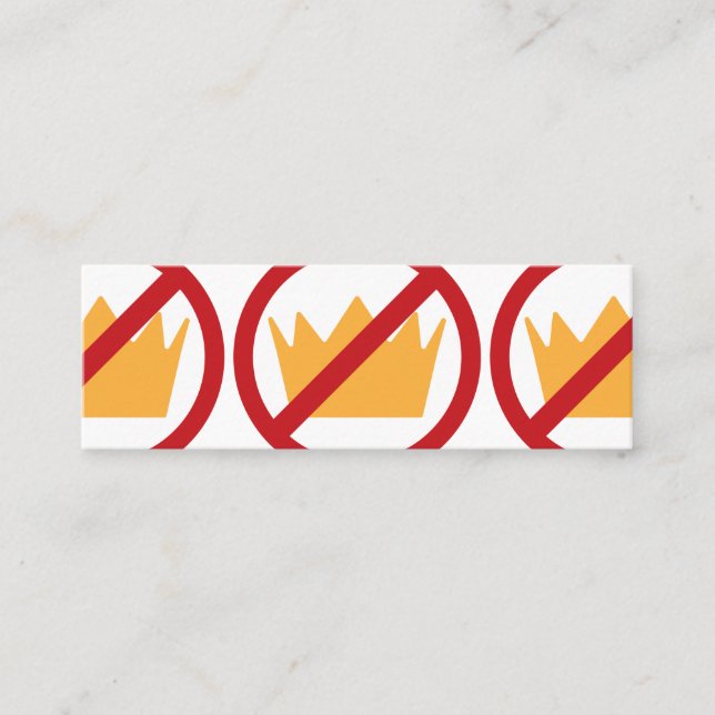 NO KINGS! Anti-Trump Square Leave-behind Mini Business Card (Front)