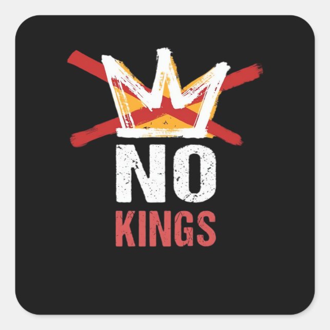 No Kings Anti Vintage Graphic Square Sticker (Front)