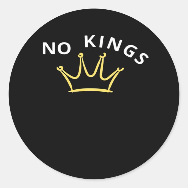No Kings Classic Retro Cool Style Classic Round Sticker (Front)