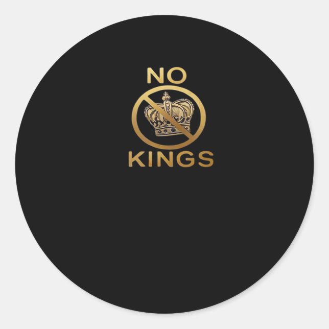 No Kings Creative Style Classic Round Sticker (Front)