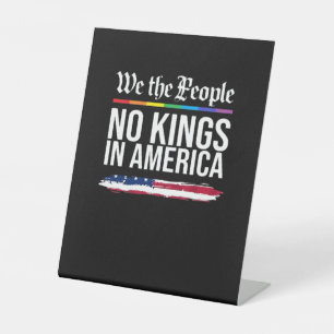 No Kings Day Classic Patriotic Style Pedestal Sign