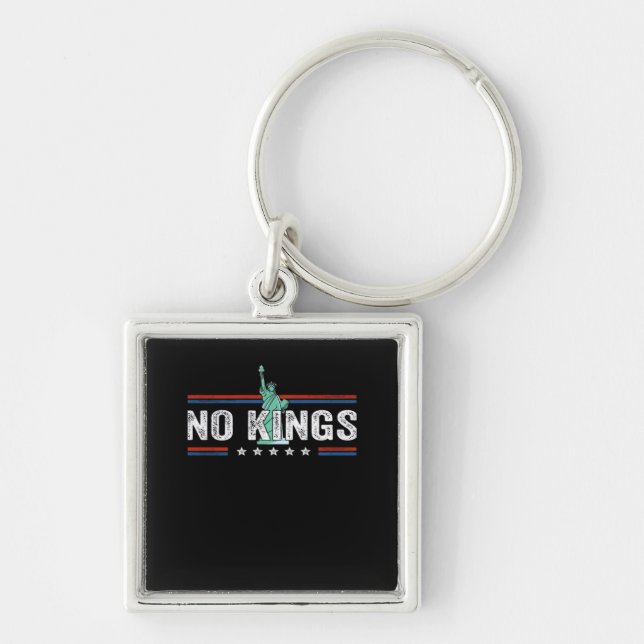 No Kings Day Retro Classic Design Key Ring (Front)