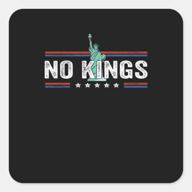 No Kings Day Retro Graphic Square Sticker (Front)