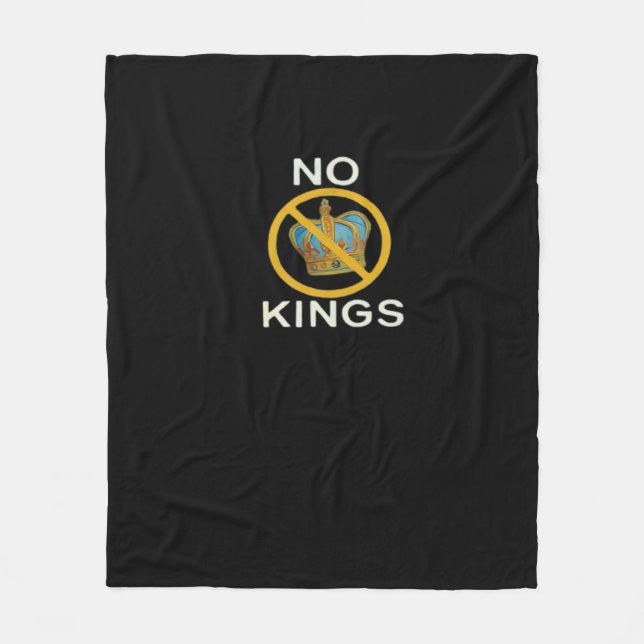 No Kings  Funny Design Fleece Blanket (Front)