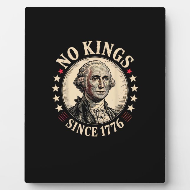 No Kings In America 1776 Freedom Retro Classic Plaque (Front)