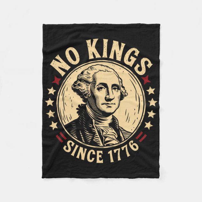 No Kings In America 1776 Save Democracy United Sta Fleece Blanket (Front)