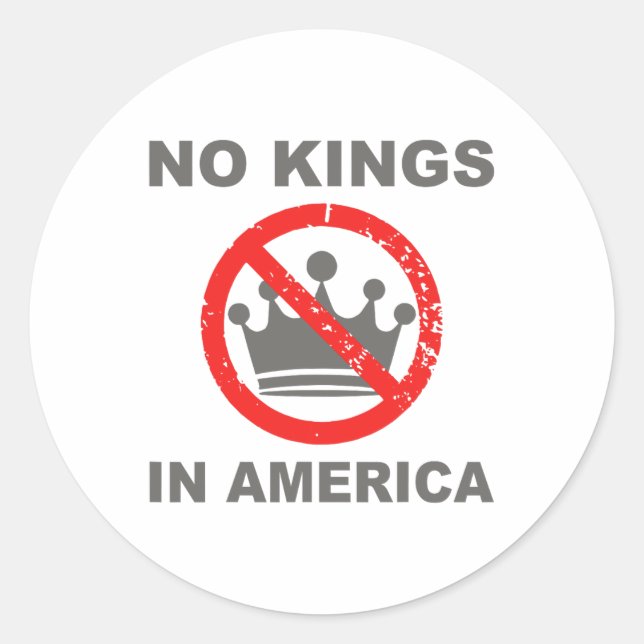 No Kings In America 5  Classic Round Sticker (Front)