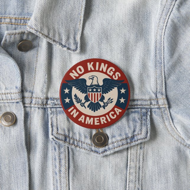 No Kings in America 7.5 Cm Round Badge (In Situ)