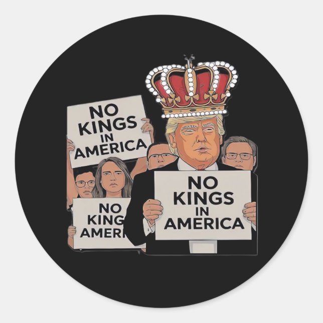 No Kings In America Anti Classic Bold Style Classic Round Sticker (Front)