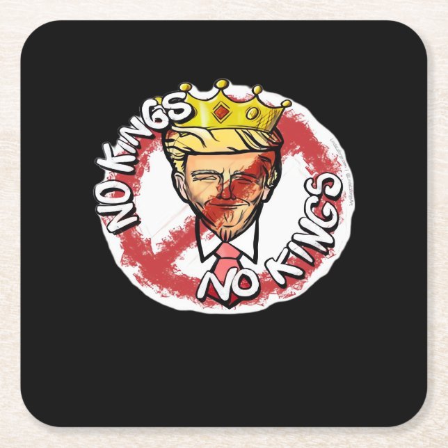 No Kings In America Anti Donald No Kings Day Class Square Paper Coaster (Front)