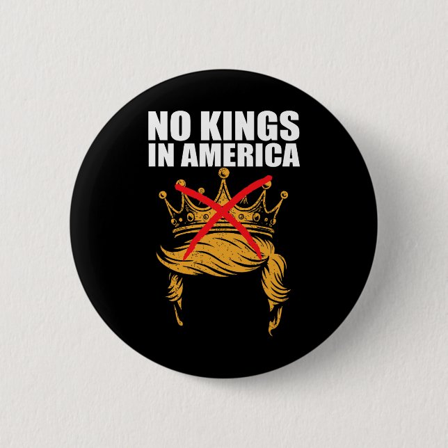 No Kings In America Anti Ice Patriotic Activist Pr 6 Cm Round Badge (Front)