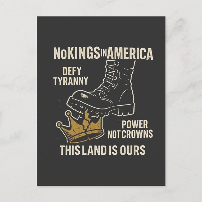 No Kings in America Anti-Trump 4th of July  Holiday Postcard (Front)