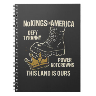 No Kings in America Anti-Trump 4th of July  Notebook