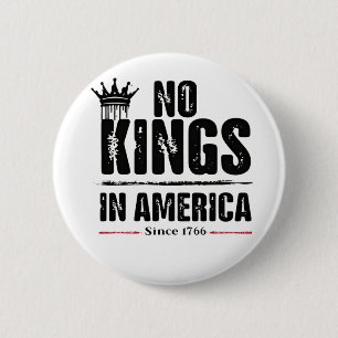 No Kings in America Anti Trump American Patriotic  6 Cm Round Badge