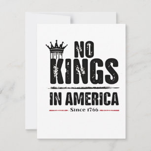 No Kings in America Anti Trump American Patriotic Card
