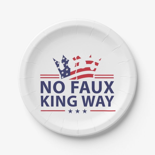 No Kings In America Anti Trump Anti Fascism Paper Plate (Front)