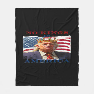 No Kings In America Anti-Trump Creative Design Fleece Blanket