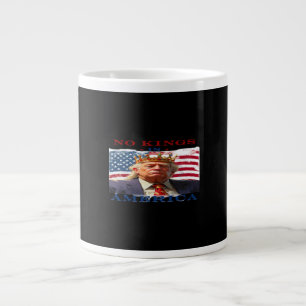 No Kings In America Anti-Trump Creative Design Large Coffee Mug