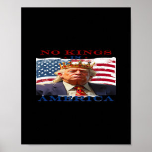No Kings In America Anti-Trump Creative Design Poster