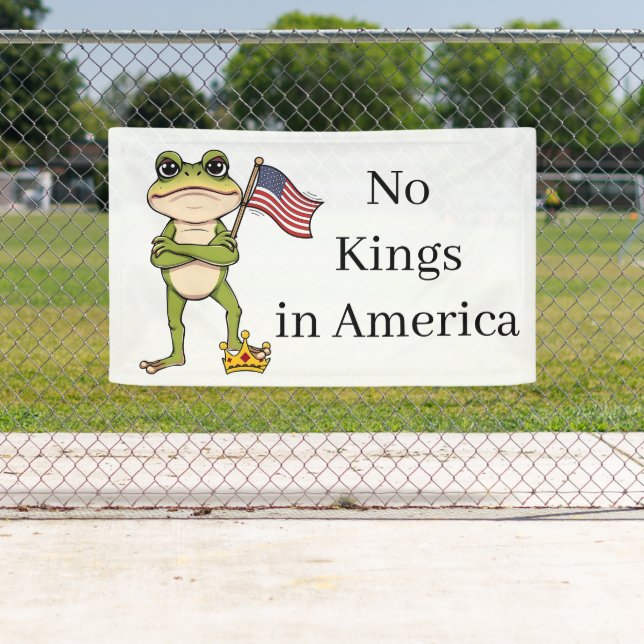 No Kings in America Anti-Trump Protest  Banner (Insitu)