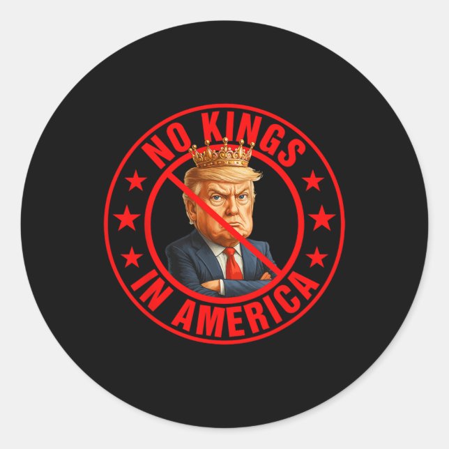 No Kings In America Anti-trump Protest  Classic Round Sticker (Front)