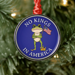 No Kings in America Anti-Trump Protest Large Metal Ornament