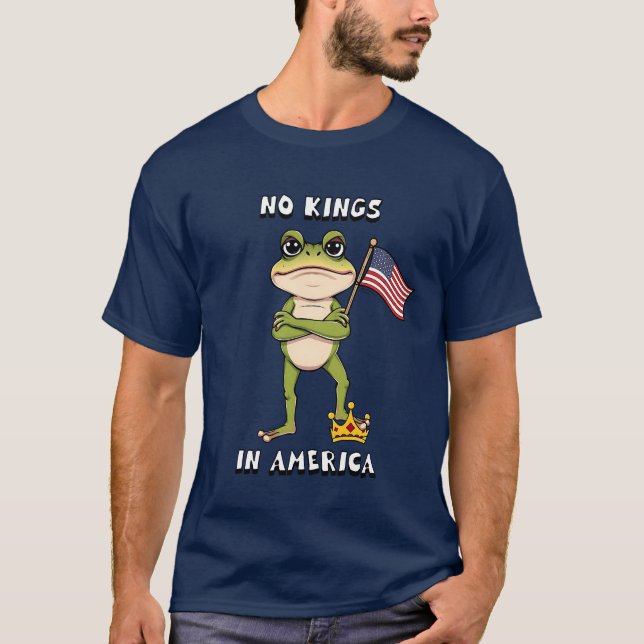 No Kings in America Anti-Trump Protest  T-Shirt (Front)