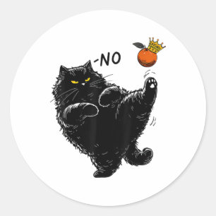 No Kings In America Black Cat Classic Round Sticker
